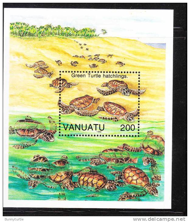 Vanuatu 1992 Turtles Green S/S MNH - Vanuatu (1980-...)