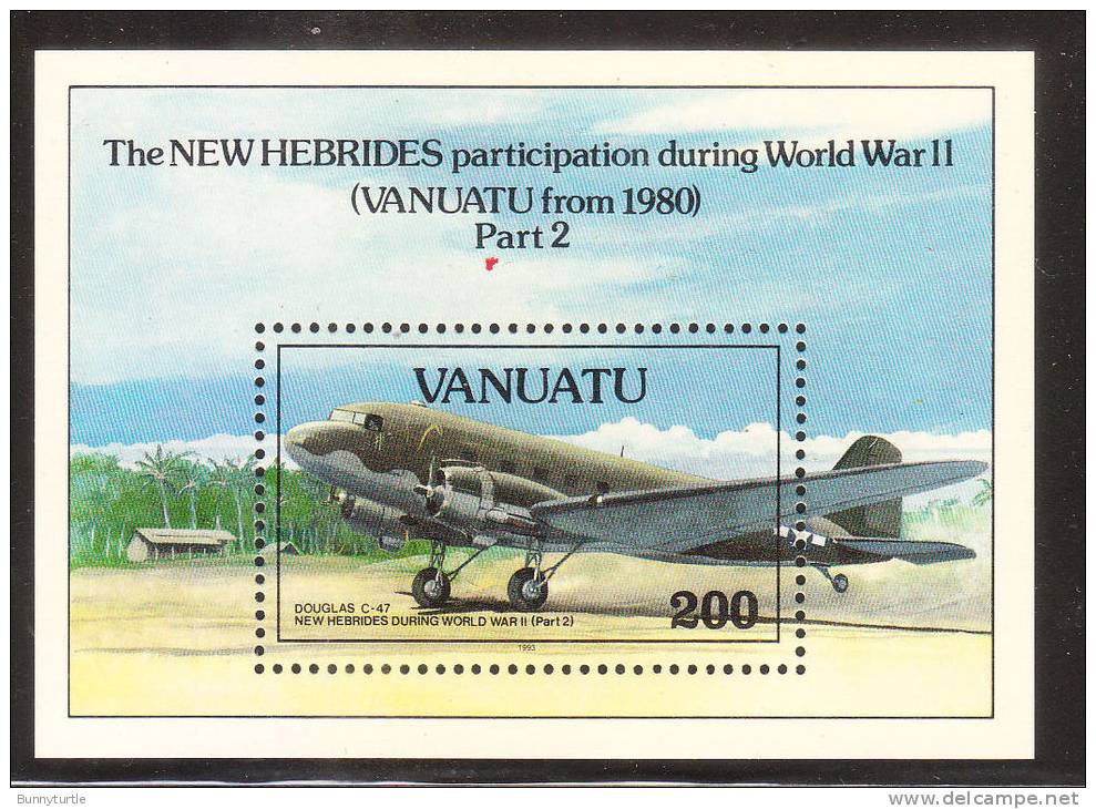 Vanuatu 1993 World War II Airplane S/S MNH - Vanuatu (1980-...)