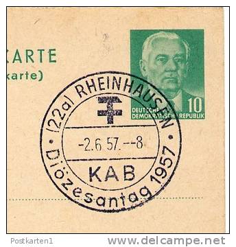 Diözesantag RHEINHAUSEN 1957 Auf DDR P70 IA  Antwort-Postkarte - Christentum