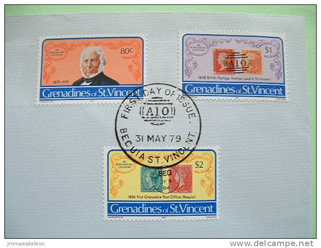 St. Vincent And Grenadinas 1979 FDC Cover - Rowland Hill Stamp On Stamp Penny Black - St.Vincent Und Die Grenadinen