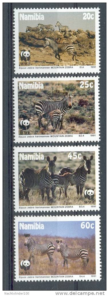 Nad111s WWF FAUNA PAARDEN HARTMANN´S MOUNTAIN ZEBRA HORSES PFERDE NAMIBIA 1991 PF/MNH - Game