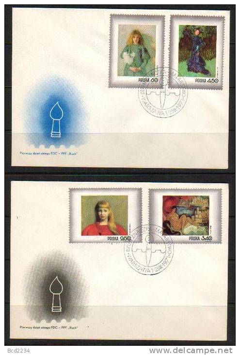 POLAND FDC 1971 STAMP DAY WOMEN IN POLISH PAINTINGS Art Nudes Flowers Portraits - FDC