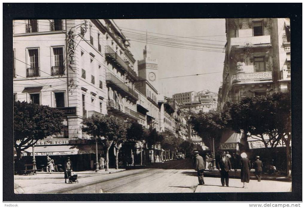 RB 911 - 1938 Real Photo Postcard - Rue D'Isly Algiers Algeria - 1F Rate To UK - France Interest - Algiers