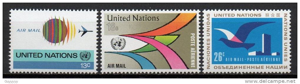 Nations Unies (New-York) - Poste Aérienne - 1974 - Yvert N° PA 19 à PA 21 ** - Posta Aerea