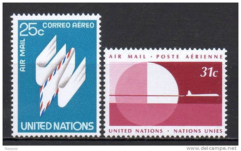 Nations Unies (New-York) - Poste Aérienne - 1977 - Yvert N° PA 22 & PA 23 **  - Série Courante - Poste Aérienne