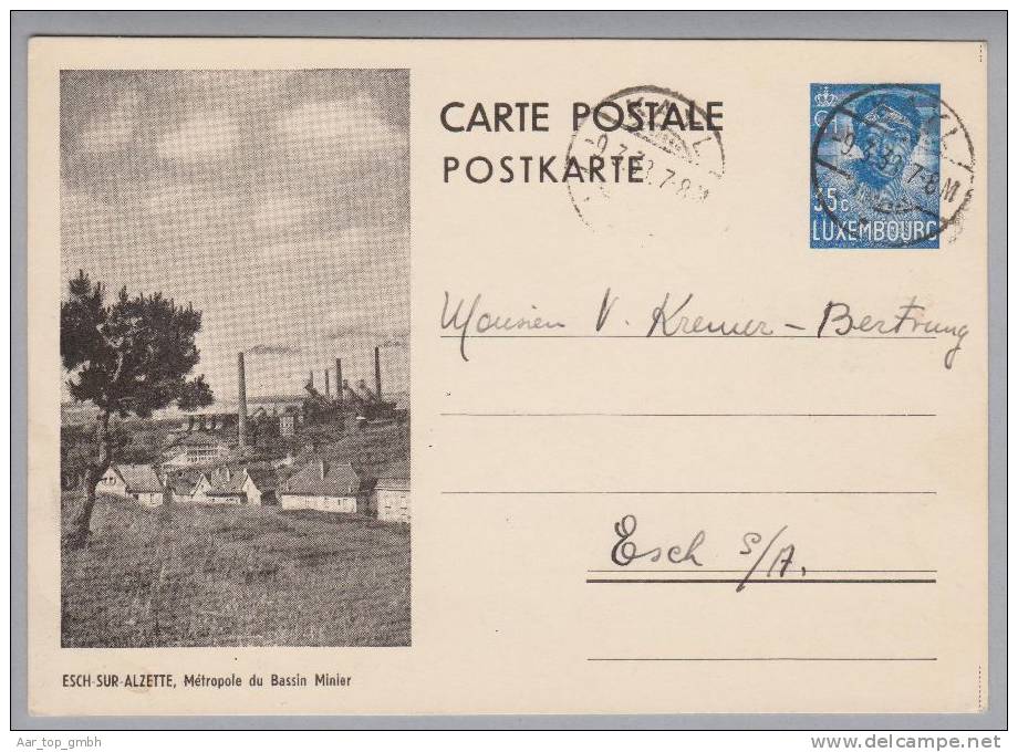 Luxemburg Bildpostkarte 1938-03-09 Kayl Mi#P114 Bild Esch-sur-Alzette - Ganzsachen