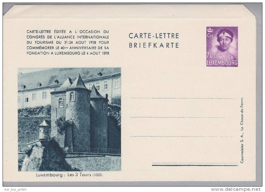 Luxemburg Bild-Kartenbrief 1938 70Cent Mi#K1 **ungebraucht Bild Luxembourg - Ganzsachen