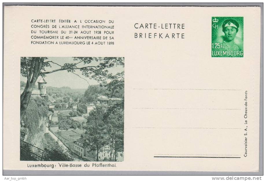 Luxemburg Bild-Kartenbrief 1938 1.25Fr. Mi#K2 **ungebraucht Bild Luxembourg - Ganzsachen