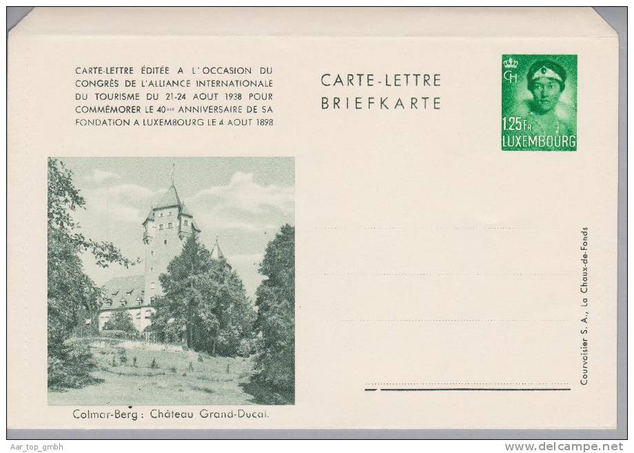 Luxemburg Bild-Kartenbrief 1938 1.25Fr. Mi#K2 **ungebraucht Bild Colmar-Berg - Ganzsachen