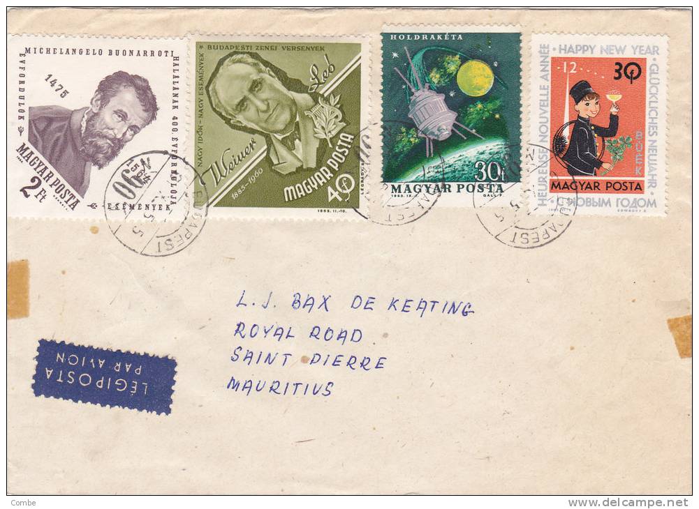 Lettre HONGIE 1964, BUDAPEST - MAURITIUS /3036 - Postmark Collection