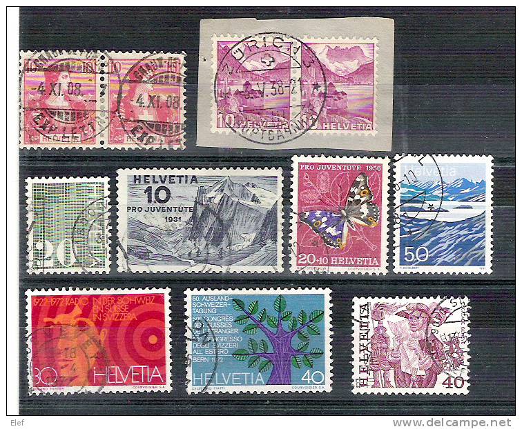 SUISSE, Collection De Timbres Obl Dont Poste Depuis 1882, Taxe ,paires Etc .. 3 Scans, BEG - Collections