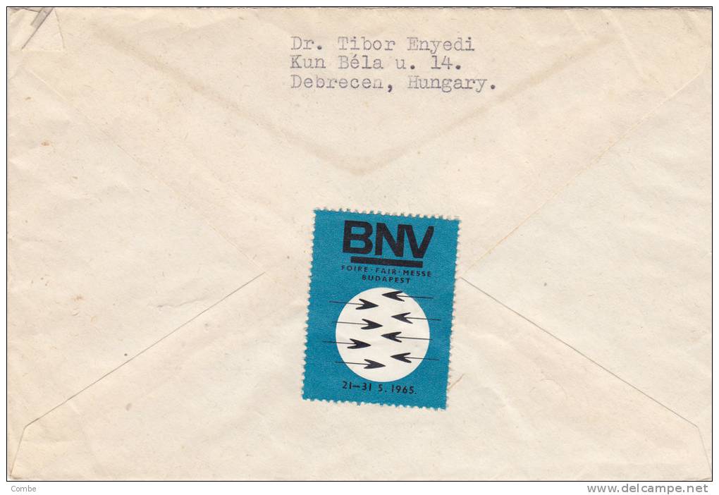 Lettre HONGIE 1965, DEBRECEN - MAURITIUS /3038 - Postmark Collection