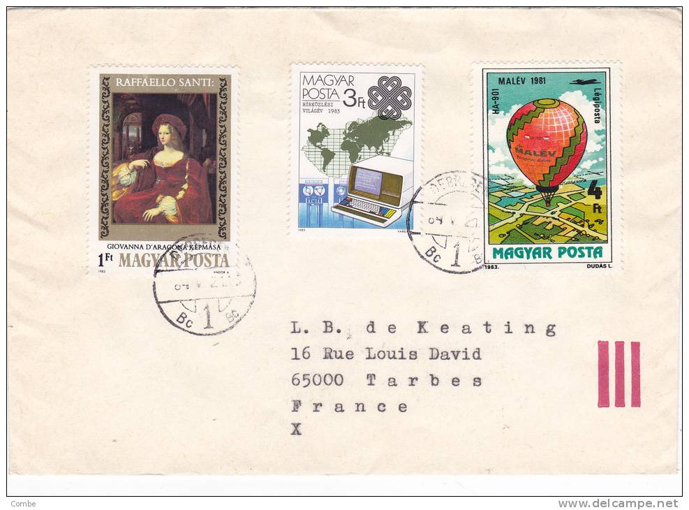 Lettre HONGIE 1984, DEBRECEN - FRANCE /3040 - Hojas Completas