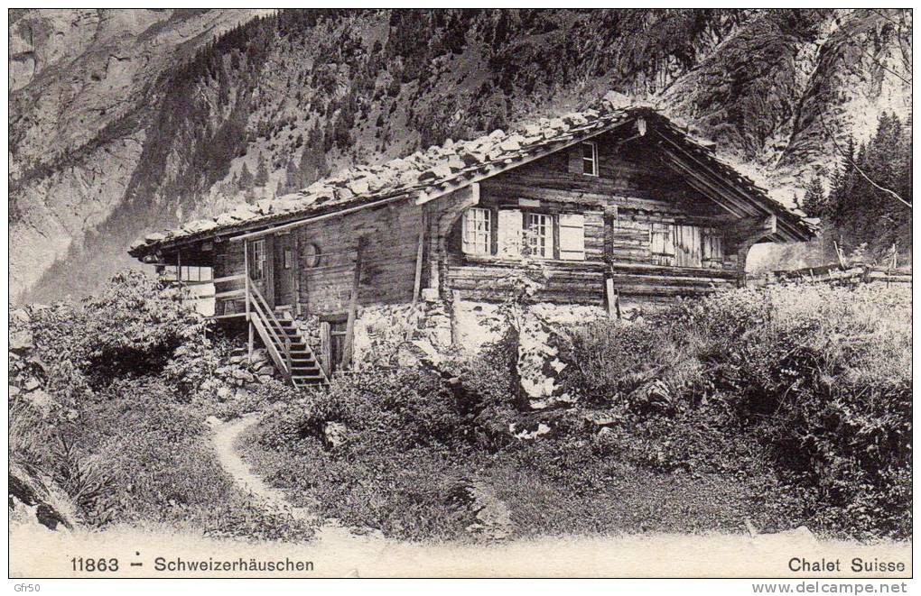 CPA  -  Schweizerhauschen  -  Chalet Suisse -   Chateau D' Oex . 23 Aout 1910 - Au