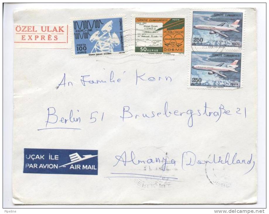 Turkey Express Cover Sent To Germany 25-6-1975 - Covers & Documents