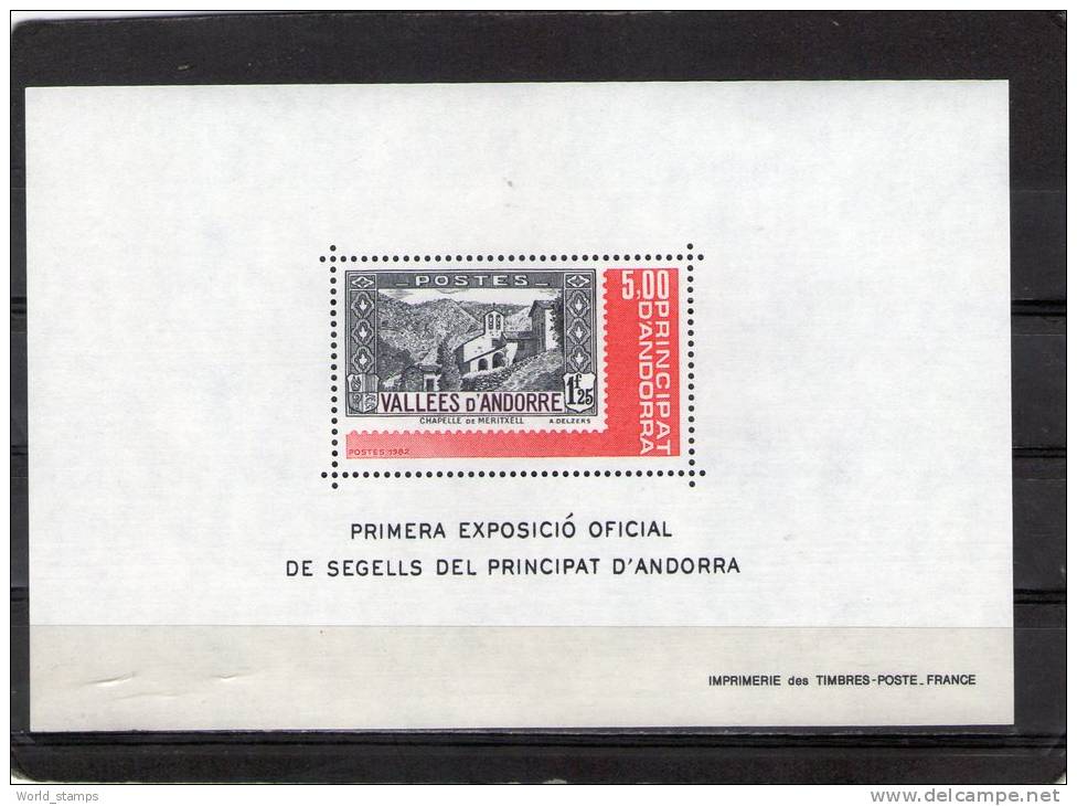 ANDORRE FRANCAISE 1982 ** - Blocs-feuillets