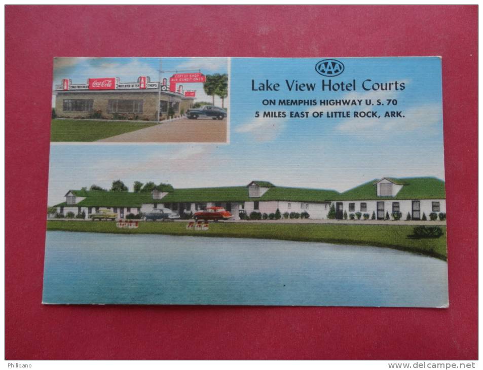 Lake View Hotel Courts Coca Cola Sign AR - Arkansas > 5 Miles East Of  Little Rock  Linen  == = =  == = ==ref 771 - Little Rock