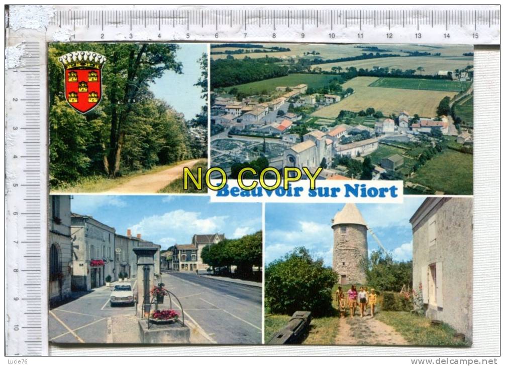 BEAUVOIR Sur NIORT -  4 Vues  :  Place Hôtel De Ville - Forêt Domaniale  CHIZE - Moulin De RIMBAULT - Le Cormenier - Vue - Beauvoir Sur Niort