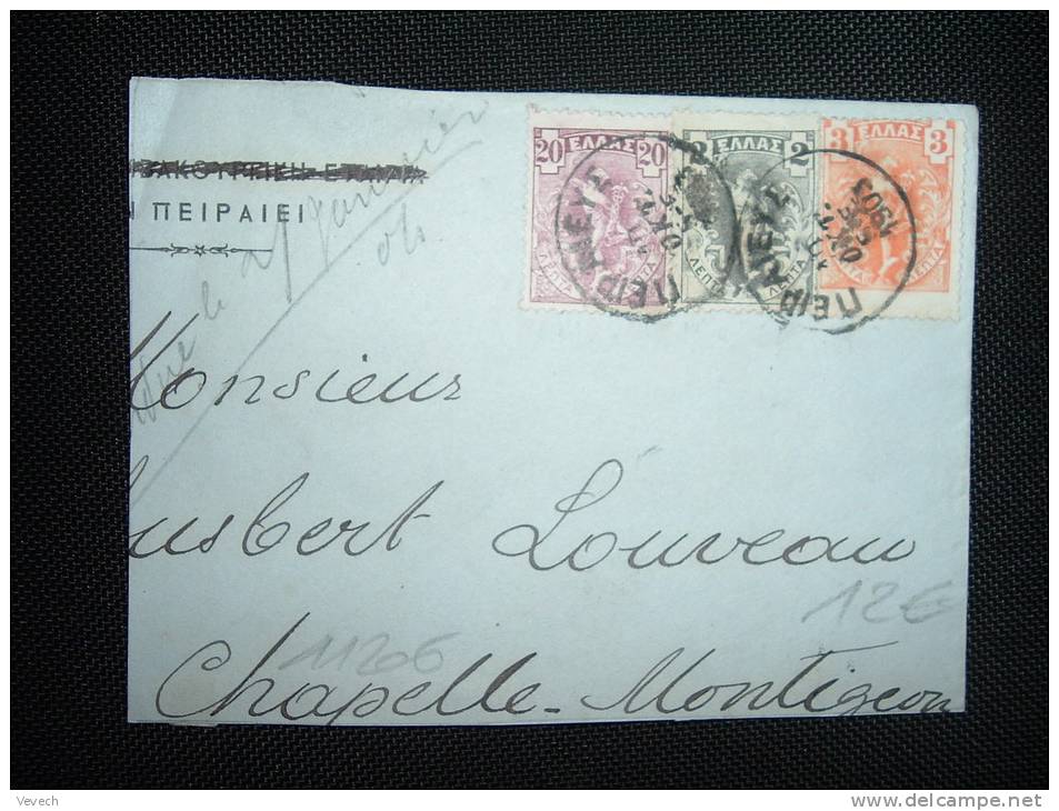 LETTRE POUR LA FRANCE TP 20 + 3 + 2 OBL. 10 OKT 1903 - Lettres & Documents