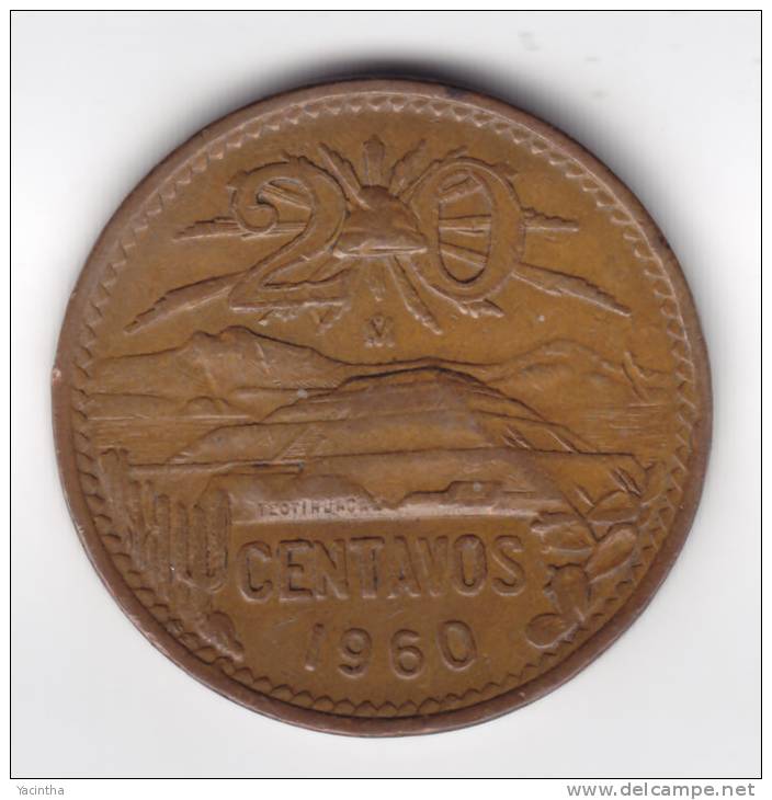 @Y@  Mexico  20 Centavos  / 20 Cent   1960  UNC   (C188) - Mexico