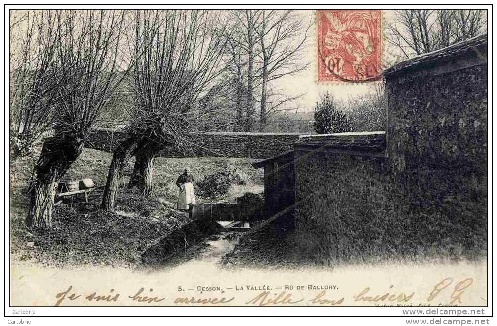 77 - CESSON - La Vallée - Rû De Ballory - 1903 - Animée - Cesson