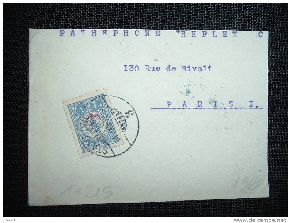 LETTRE POUR LA FRANCE TP 1 PIASTRE OBL. 14 JAN 1913 STAMBOUL - Covers & Documents