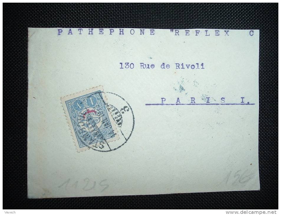 LETTRE POUR LA FRANCE TP 1 PIASTRE OBL. 14 JAN 1913 STAMBOUL - Lettres & Documents