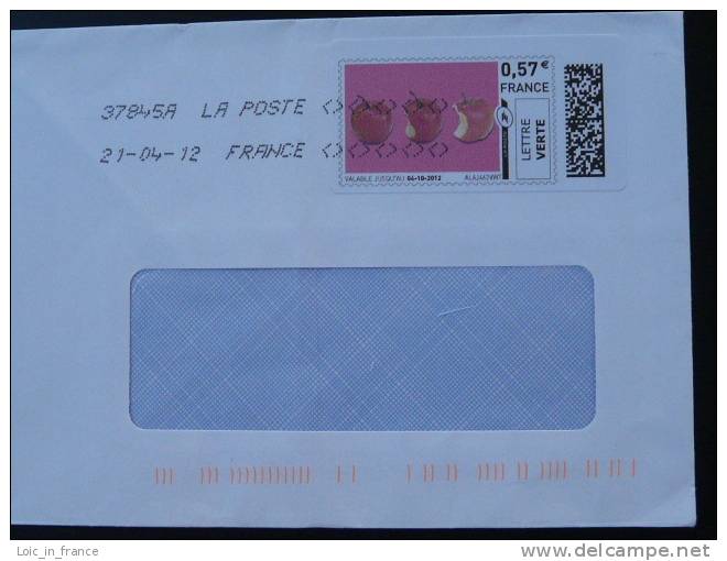 Fruit Pomme Apple Timbre En Ligne Sur Lettre Electronic Stamp On Cover Ref 1806 - Fruits