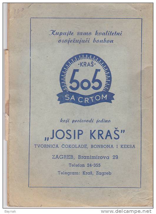CROATIA  --  POPIS ULICA I TRGOVA I PLAN GRADA ZAGREBA --  1954 - Europa