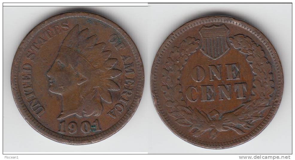 **** USA  - ETATS-UNIS  - ONE CENT - 1 CENT 1901 INDIAN HEAD **** EN ACHAT IMMEDIAT !!! - 1859-1909: Indian Head