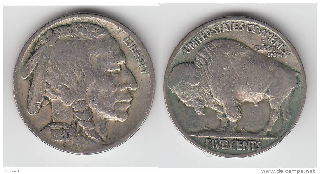 **** USA  - ETATS-UNIS  - 5 CENTS 1920 - FIVE CENTS 1920 BUFFALO - INDIAN HEAD **** EN ACHAT IMMEDIAT !!! - 1913-1938: Buffalo