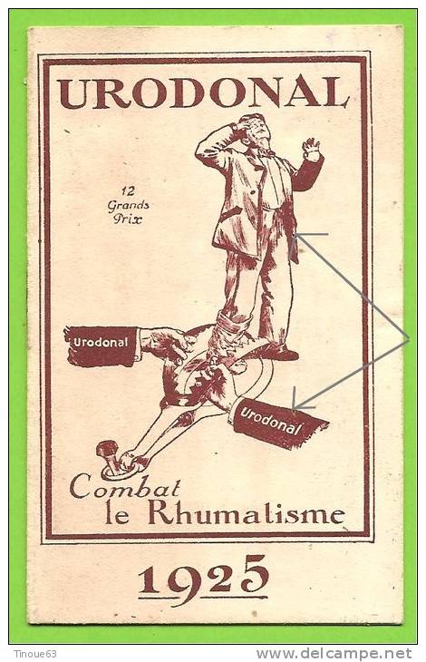 75 - PARIS - Calendrier 1925 Des Etablissements CHATELAIN, Fournisseurs Des Hôpitaux De Paris - Publicité Urodonal - Klein Formaat: 1921-40