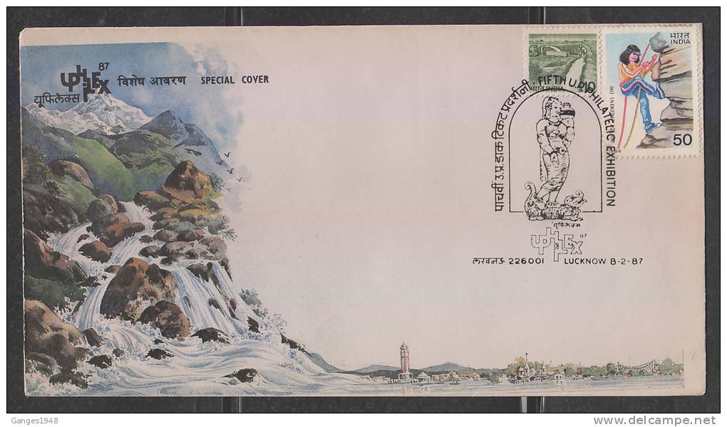 INDIA  1987  River Ganges  Gangotri To Sea  Mountains  River Banks  Cover #  41336  Indien Inde - Covers & Documents
