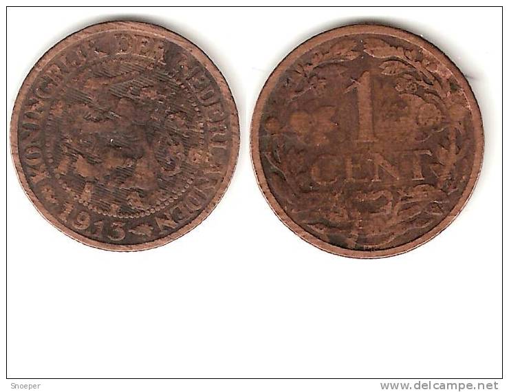 Netherlands 1 Cent 1913  Km 152   Vf - 1 Cent