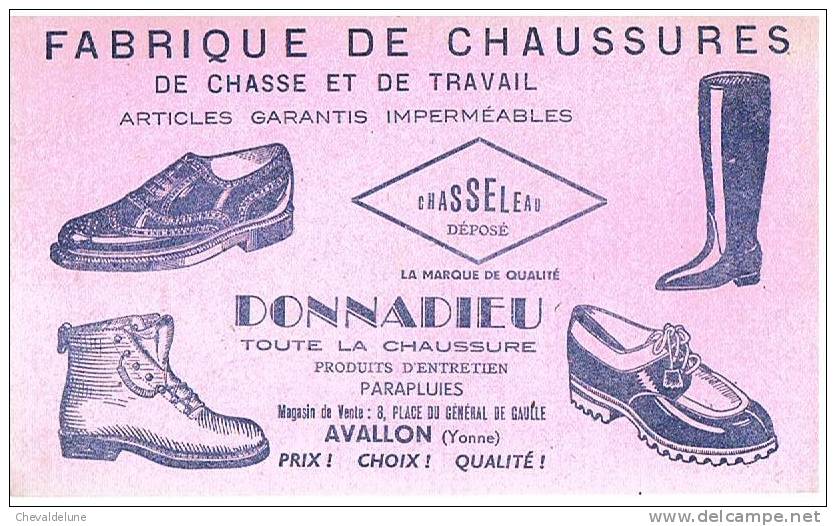 BUVARD FABRIQUE DE CHAUSSURES DE CHASSE ET DE TRAVAIL CHASSELEAU  DONNADIEU  AVALLON (YONNE) - Chaussures
