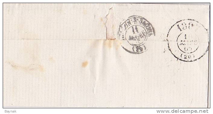 LETTRE  -  ST. WIT  -  CHALON - S - SAONE  -- 1865 - 1862 Napoléon III.