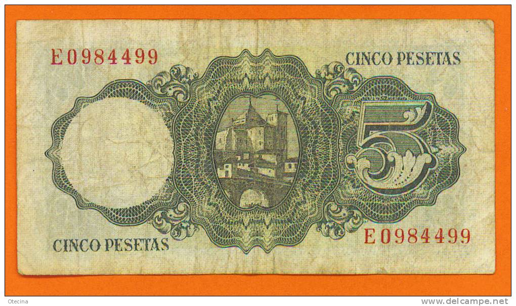 ESPAGNE 5 Pesetas (Serie E) 16/08/1951 Usagé - 5 Pesetas