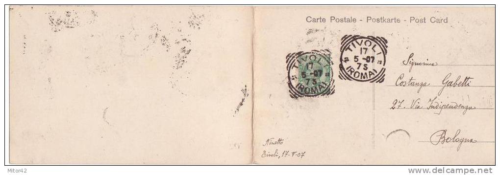 62-Tivoli-Roma-Cartolina Doppia-Carte Postale Double-Double Postcard-v.1907 X Bologna - Mehransichten, Panoramakarten