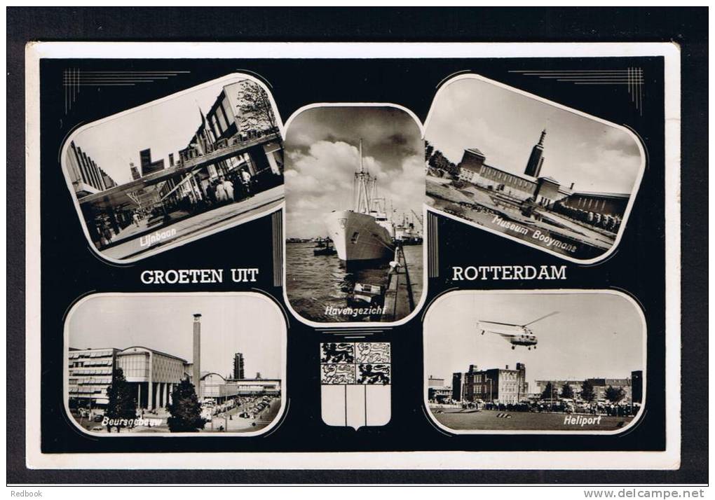 RB 912 - Real Photo Multiview Postcard - Groeten Uit Rotterdam - Netherlands Holland - Helicopter Heliport - Rotterdam