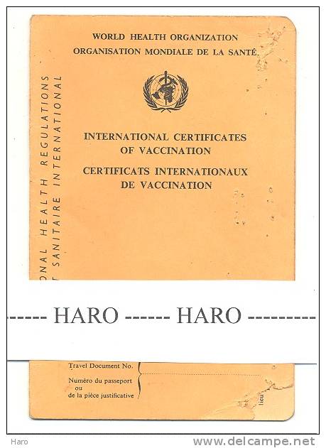 République Du Zaïre - Certificat De Vaccination 1974  - Cachets  (b109) - Seals Of Generality