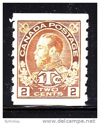 Canada MH Scott #MR7iii 2c George V, Yellow Brown Die I War Tax Coil - Kriegssteuermarken