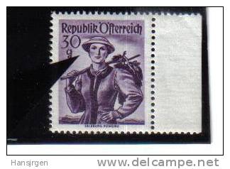 VV804 ÖSTEREICH 1958 ANK 1056 DRUCKFEHLER  FARBSTRICH Vom G Bis Gesicht ** - Errores & Curiosidades