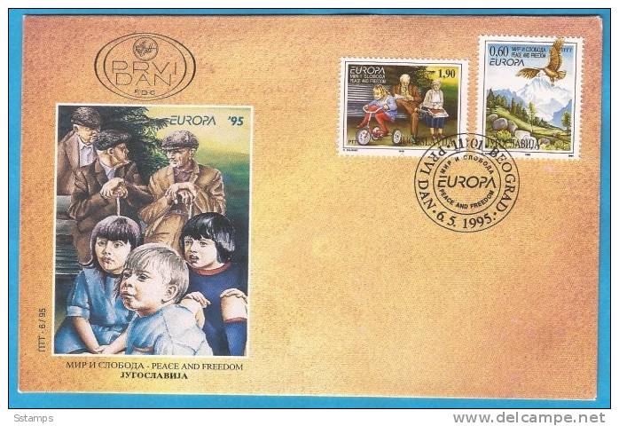 1995 X  2712-13  EUROPA CEPT 1995 JUGOSLAVIJA FDC - FDC