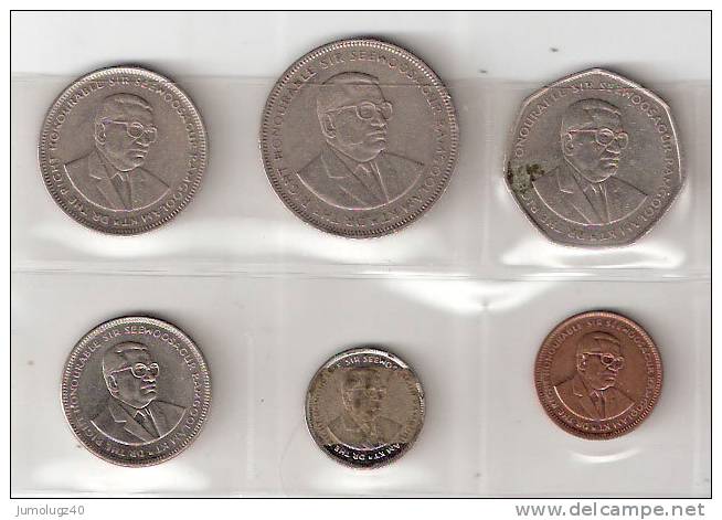 Pièce Maurice. Lot (2) De 6 Pièces 5c 1999, 20c 1994, 1/2R 1987, 1R 1987, 5R 1987, 10R 1997 - Mauritius