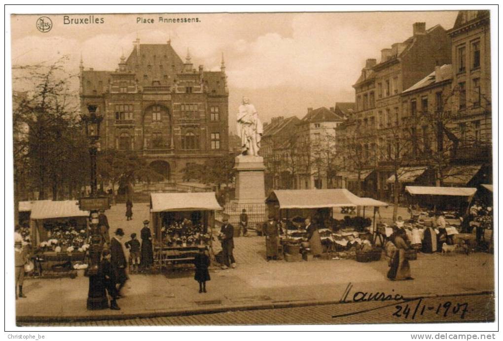 Bruxelles, Brussel, Place Anneessens, Marché, Markt (pk6664) - Markten