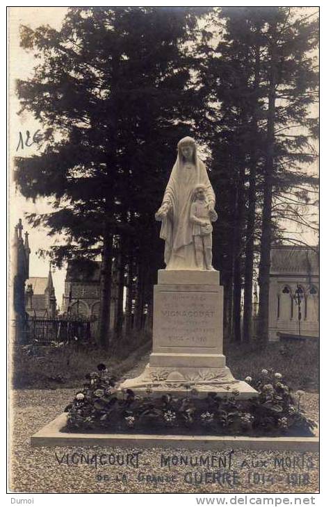 VIGNACOURT  -  Monument Aux Morts De La Grande Guerre 1914-1918 - Vignacourt