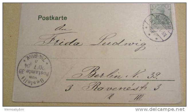 AK Wehlen Sächsische Schweiz  Vom 19.7.1904 Mit Ankunftsstempel Berlin Postamte 39 - Wehlen