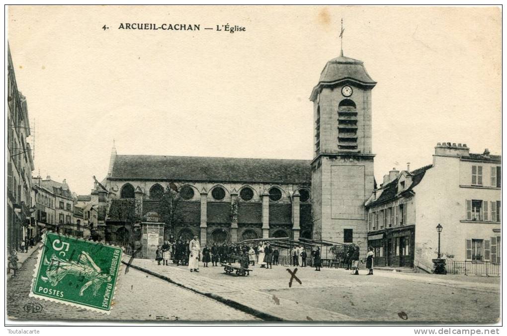 CPA 94 ARCUEIL CACHAN L EGLISE  1911 - Cachan