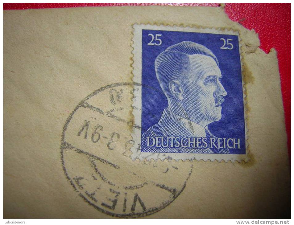 MARCOPHILIE  CORRESPONDANCE MILITAIRE  CACHET  TIMBRE BLEU 25 DEUTSCHES REICH  A E  ENVELOPPE ET LA LETTRE - Lettres & Documents