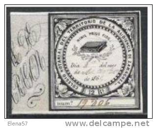 2772-SELLO FISCAL CORPORATIVO COLEGIO NOTARIAL ZARAGOZA DATA 186.. 12 REALES. Sello FISCAL DATA Corporativo Colegio Nota - Fiscaux